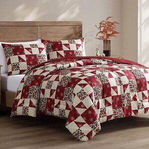 Hallmart Collectibles Cardinal Patchwork 3-Pc. Comforter Set NIP